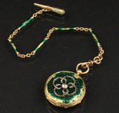 18K DIAMOND AND ENAMEL LADY'S