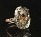 18K DIAMOND AND GREEN AMETHYST