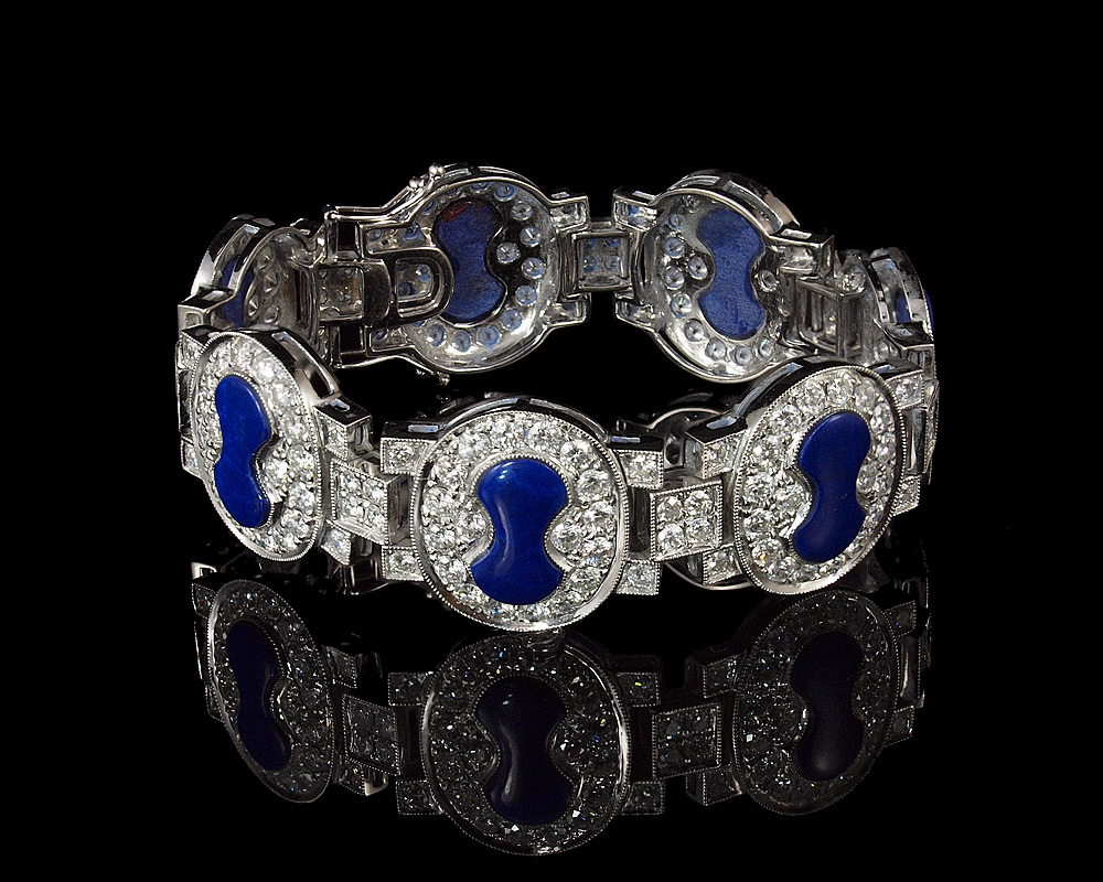 18K DIAMOND AND LAPIS LAZULI