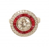 18K DIAMOND AND RUBY RING 18K