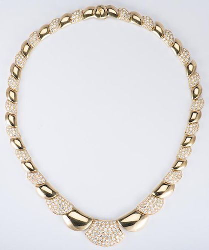 18K DIAMOND DISC NECKLACE, 17" L18K