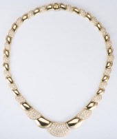 18K DIAMOND DISC NECKLACE, 17"