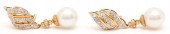 18K DIAMOND & PEARL EARRINGSLa