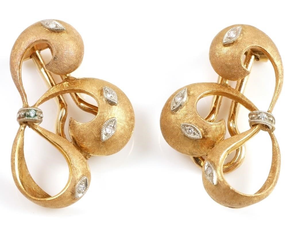 18K DIAMOND RETRO EARRINGS18K