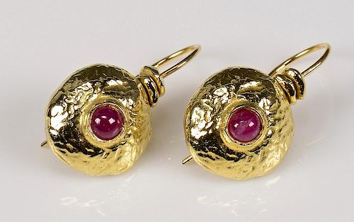 18K DROP EARRINGS WITH RUBIES18K