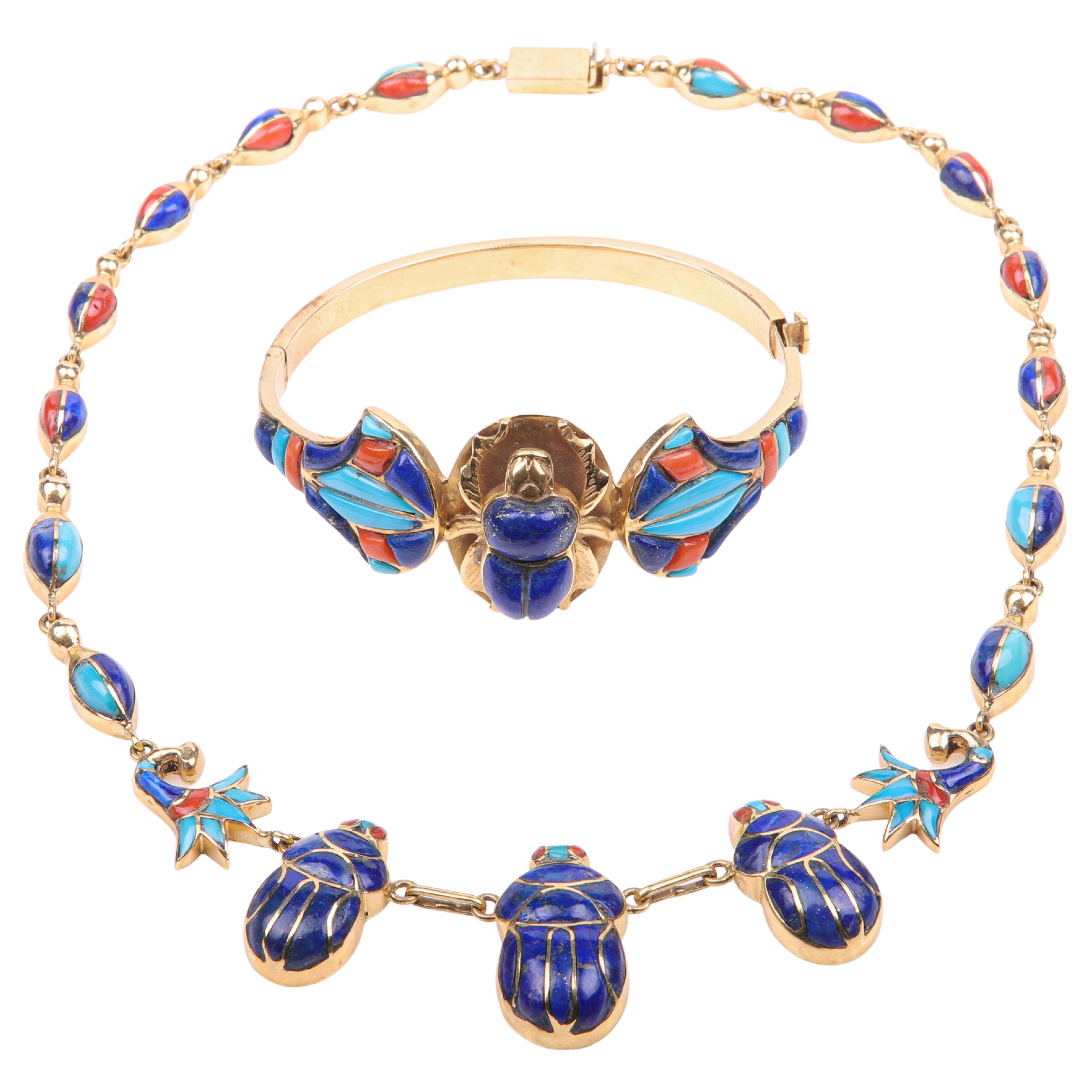 18K Egyptian revival scarab