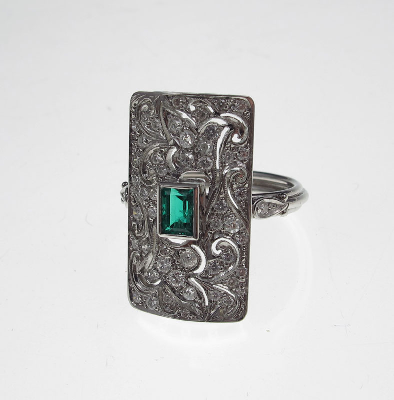 18K EMERALD & DIAMOND FILIGREE