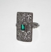 18K EMERALD & DIAMOND FILIGREE