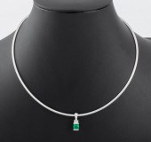 18K EMERALD DIAMOND PENDANT 14