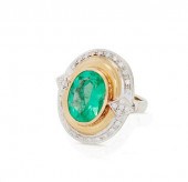 18K EMERALD DIAMOND RING18k em