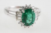 18K EMERALD & DIAMOND RINGEmer