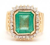 18K EMERALD & DIAMOND RINGLadi