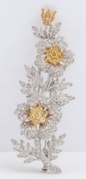18K & FANCY COLORED DIAMOND BR