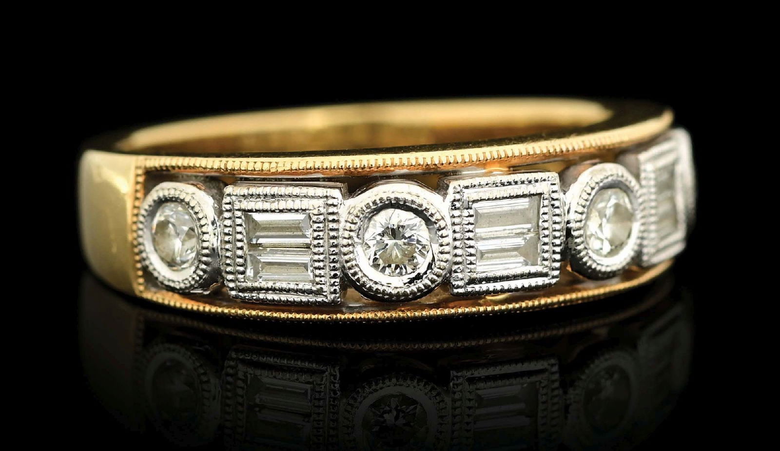 18K GOLD 2-TONE 1/2CTW DIAMOND