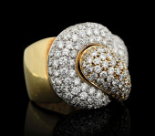 18K GOLD 4CT TW PAVE-SET DIAMO
