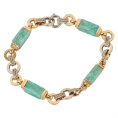 18K GOLD AMAZONITE ANTIQUE ART