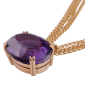 18K GOLD AMETHYST GEMSTONE MUL