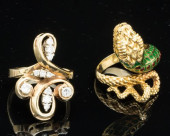18K GOLD &AMP; ENAMEL SNAKE RI