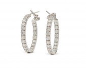 18K GOLD AND DIAMOND HOOP EARR