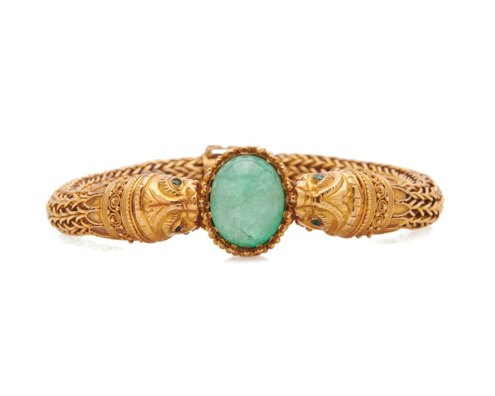 18K GOLD AND EMERALD BRACELET18K