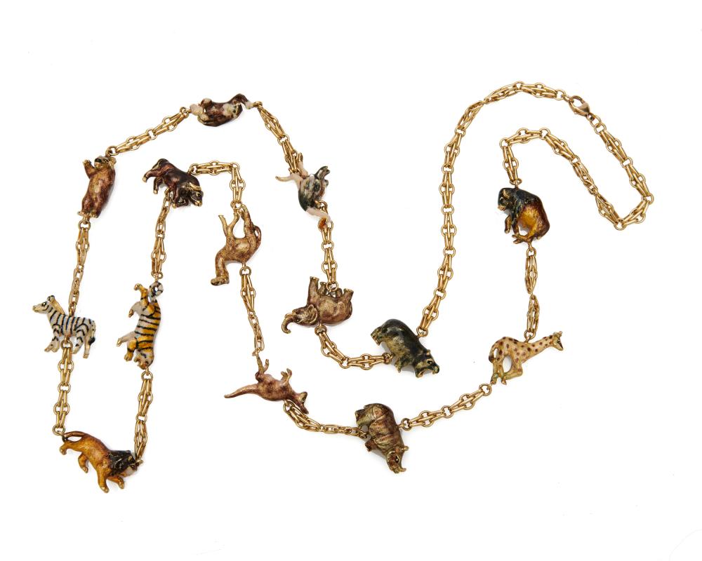 18K GOLD AND ENAMEL ANIMAL