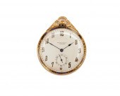 18K GOLD AND ENAMEL OPEN FACE