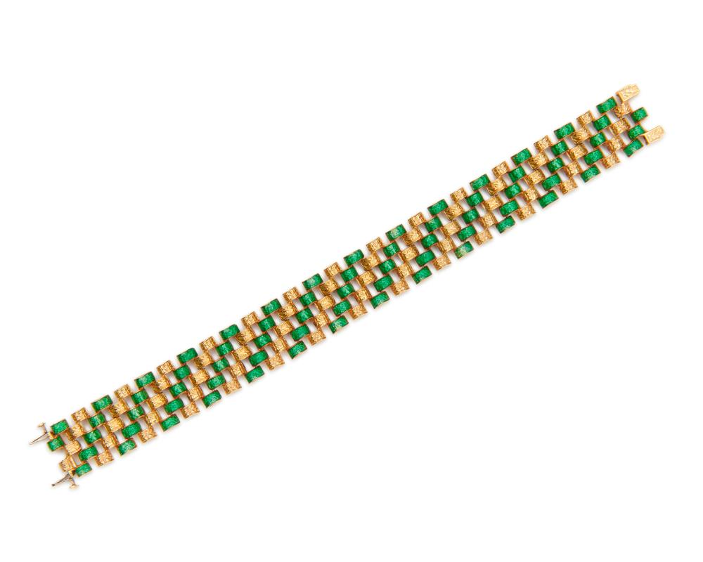 18K GOLD AND ENAMEL REVERSIBLE