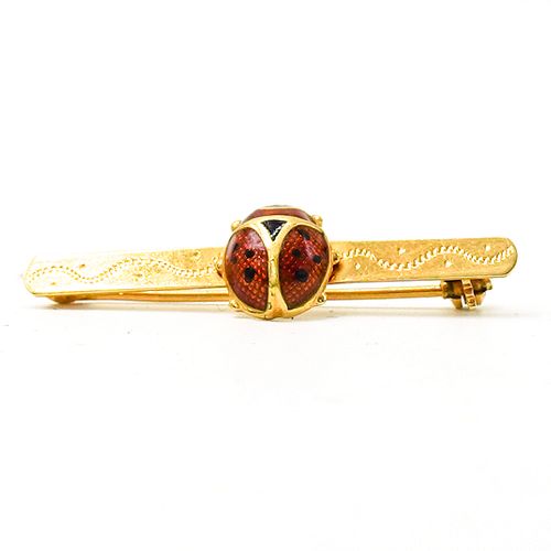 18K GOLD AND ENAMEL SCARAB