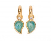 18K GOLD AND GEMSET AQUAMARINE
