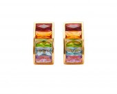 18K GOLD AND GEMSET EARCLIPS18
