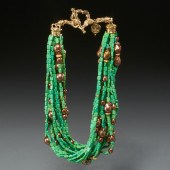 18K GOLD AND GREEN TURQUOISE N