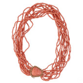 18K GOLD & ANGEL SKIN CORAL MU