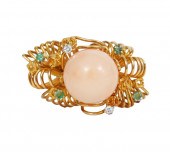 18K GOLD, ANGEL SKIN CORAL, DI