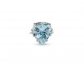 18K GOLD, AQUAMARINE, AND DIAM
