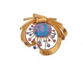 18K GOLD, BLACK OPAL, SAPPHIRE