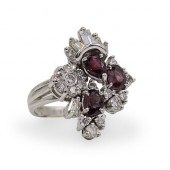 18K GOLD, BLOOD SAPPHIRE AND D