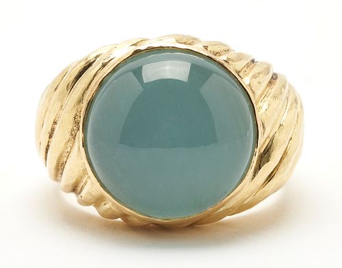 18K GOLD & CALDEDONY RINGLadies 18K