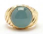 18K GOLD & CALDEDONY RINGLadie