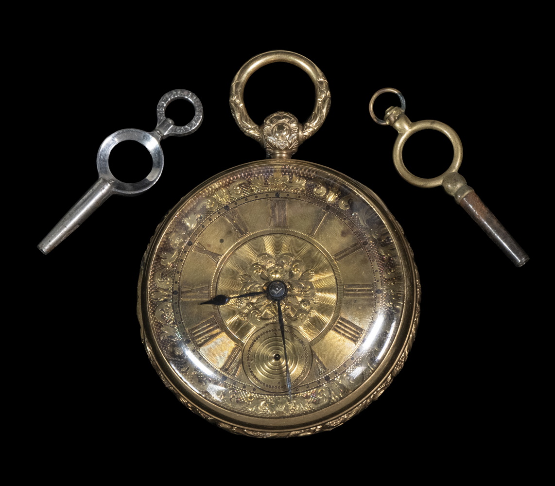 18K GOLD CASED FUSEE POCKET WATCH