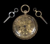 18K GOLD CASED FUSEE POCKET WA