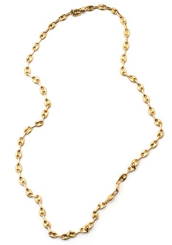 18K GOLD CHAIN LINK NECKLACE,