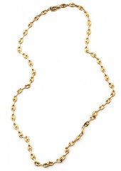 18K GOLD CHAIN LINK NECKLACE,