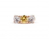 18K GOLD, COLORED DIAMOND, AND