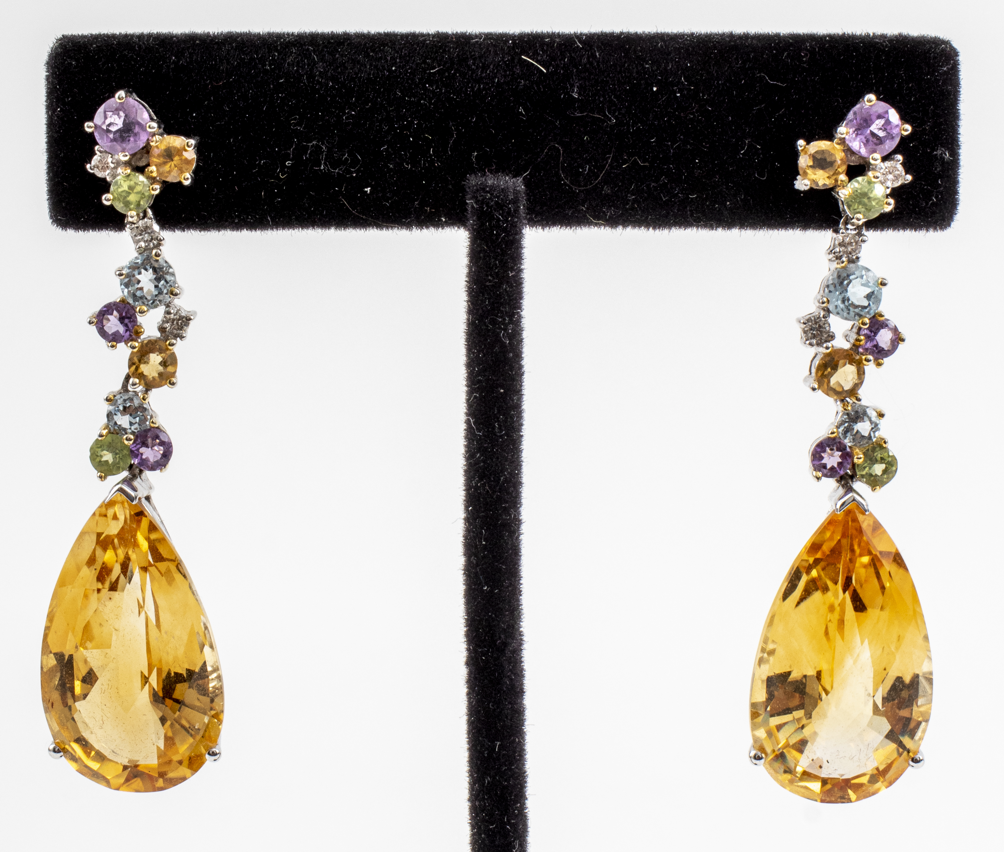 18K GOLD COLORED STONE DIAMOND DROP