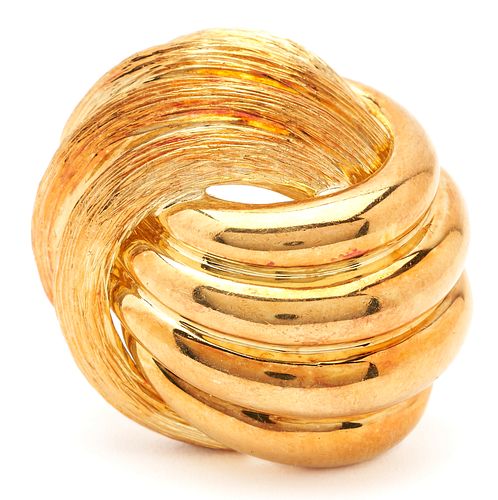 18K GOLD DESIGNER BROOCH BY HENRY