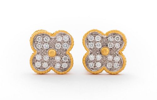 18K GOLD DIAMOND ALHAMBRA STYLE