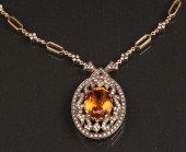 18K GOLD DIAMOND AND CITRINE N