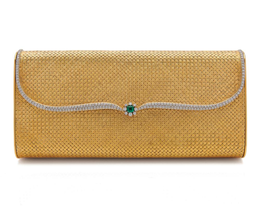 18K GOLD, DIAMOND, AND EMERALD