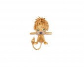 18K GOLD, DIAMOND, AND GEMSET