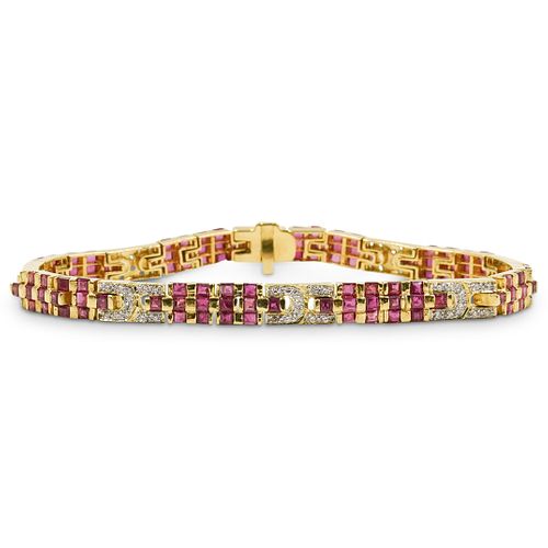 18K GOLD, DIAMOND AND RUBY